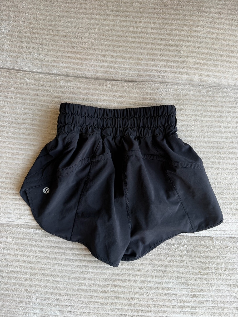 lululemon athletica Black Women's Athletic Shorts — Elastic High-Waist Run Short